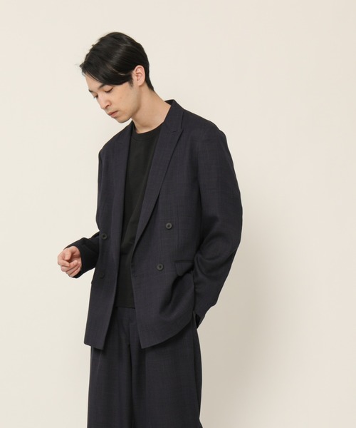 KASHIYAMA（カシヤマ）の「リネンライクポリエステルストレッチ4Bジャケット（テーラードジャケット・メンズ・ネイビー/ブラック・マルチサイズ）」の2枚目の写真