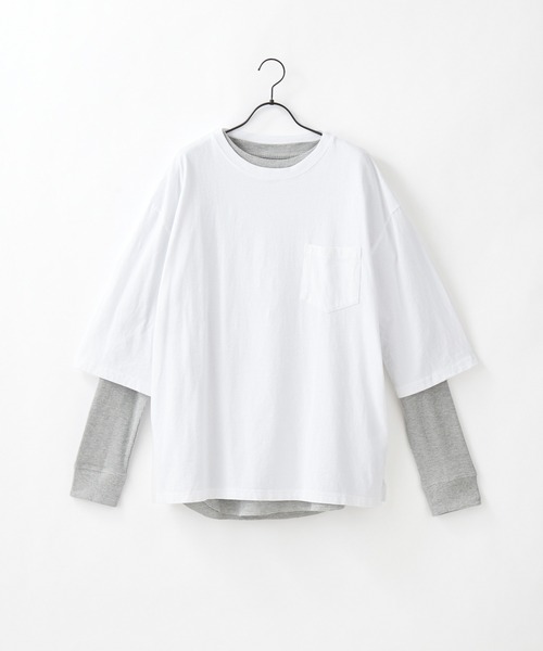 セール アンサンブル2点セット レイヤード ビッグシルエットコットン半袖tシャツ サーマル長袖tシャツ Tシャツ カットソー Craft Nicholson クラフトニコルソン のファッション通販 Zozotown