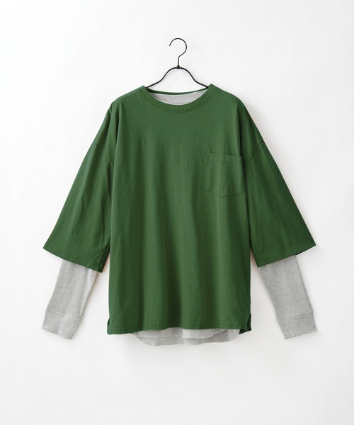 セール アンサンブル2点セット レイヤード ビッグシルエットコットン半袖tシャツ サーマル長袖tシャツ Tシャツ カットソー Craft Nicholson クラフトニコルソン のファッション通販 Zozotown