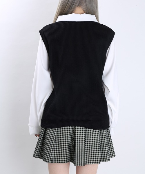 WC（ダブル シー）の「WC/ニットドッキングシャツ（ワンピース・レディース・ブルー/ベージュ/ブラック・FREE）」の12枚目の写真