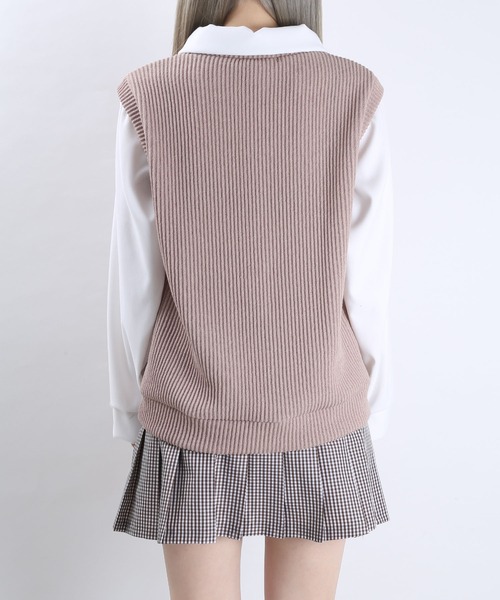 WC（ダブル シー）の「WC/ニットドッキングシャツ（ワンピース・レディース・ブルー/ベージュ/ブラック・FREE）」の10枚目の写真