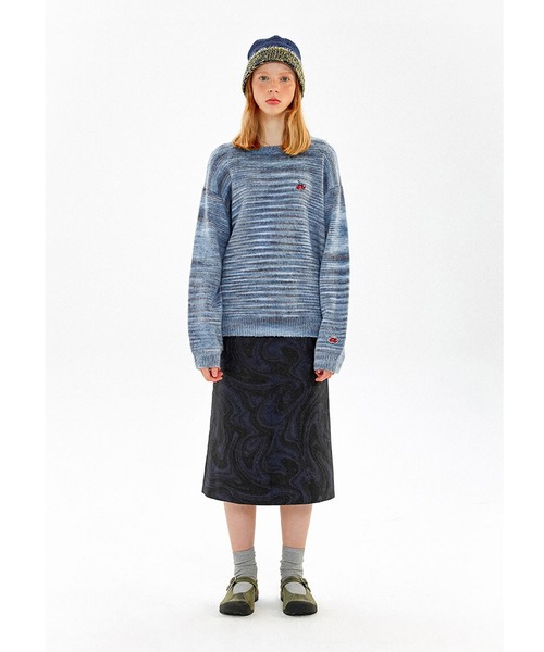 ☆韓国の人気☆【KIRSH】☆CHECK PATTERN KNIT LONG SKIR.T☆ org.jpg