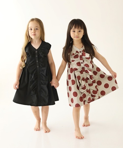 Rora（ローラ）の「アリーヤ ワンピース（2color)（ワンピース・キッズ・ブラック/ベージュ・100/110/120/130/140）」の6枚目の写真