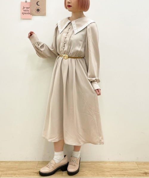 apres jour(アプレジュール)の「パイピングレース襟ワンピース【ZOZOTOWN限定アイテム】(ワンピース・レディース・ブルー系その他/ピンクベージュ/アイボリー/グレイッシュベージュ・X-LARGE/フリー)」の10枚目の写真