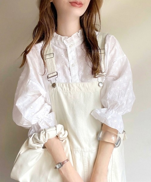 classicalelf（クラシカルエルフ）の「《予約受付中》大人が着るのはこれ。2way花柄刺繍ブラウス。（シャツ/ブラウス・レディース・ホワイト/ブラック/モカ・MEDIUM/LARGE/X-LARGE/SMALL）」の10枚目の写真