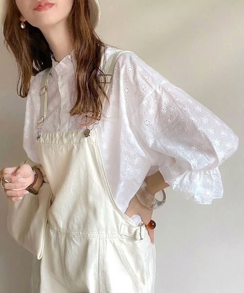 classicalelf（クラシカルエルフ）の「《予約受付中》大人が着るのはこれ。2way花柄刺繍ブラウス。（シャツ/ブラウス・レディース・ホワイト/ブラック/モカ・MEDIUM/LARGE/X-LARGE/SMALL）」の12枚目の写真