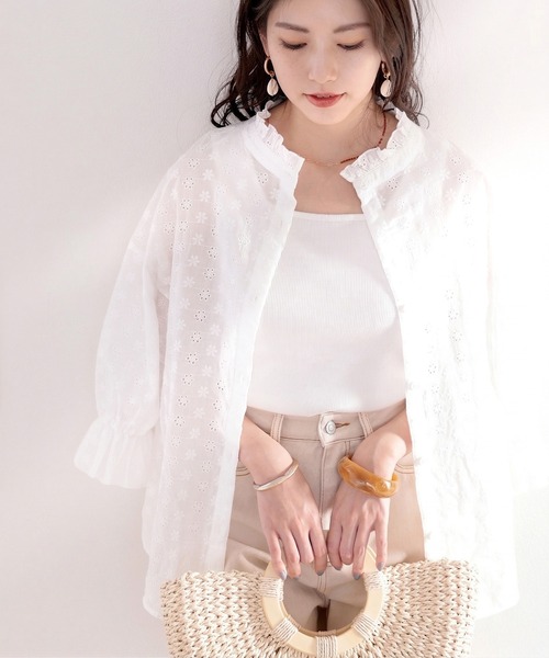 classicalelf（クラシカルエルフ）の「《予約受付中》大人が着るのはこれ。2way花柄刺繍ブラウス。（シャツ/ブラウス・レディース・ホワイト/ブラック/モカ・MEDIUM/LARGE/X-LARGE/SMALL）」の13枚目の写真