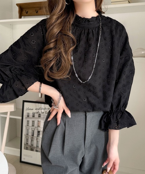 classicalelf（クラシカルエルフ）の「《予約受付中》大人が着るのはこれ。2way花柄刺繍ブラウス。（シャツ/ブラウス・レディース・ホワイト/ブラック/モカ・MEDIUM/LARGE/X-LARGE/SMALL）」の19枚目の写真