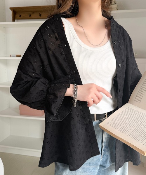 classicalelf（クラシカルエルフ）の「《予約受付中》大人が着るのはこれ。2way花柄刺繍ブラウス。（シャツ/ブラウス・レディース・ホワイト/ブラック/モカ・MEDIUM/LARGE/X-LARGE/SMALL）」の18枚目の写真