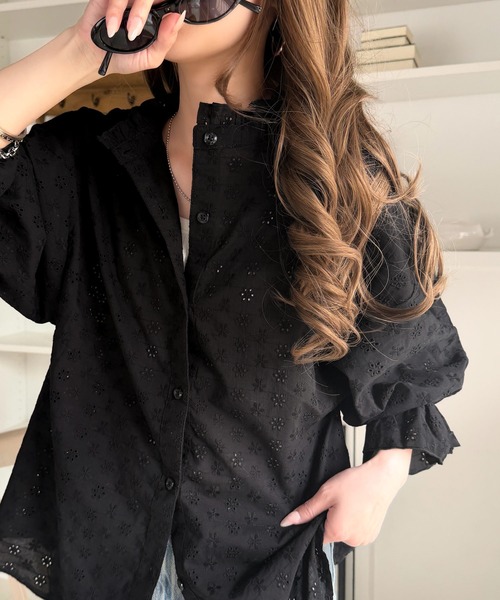 classicalelf（クラシカルエルフ）の「《予約受付中》大人が着るのはこれ。2way花柄刺繍ブラウス。（シャツ/ブラウス・レディース・ホワイト/ブラック/モカ・MEDIUM/LARGE/X-LARGE/SMALL）」の21枚目の写真