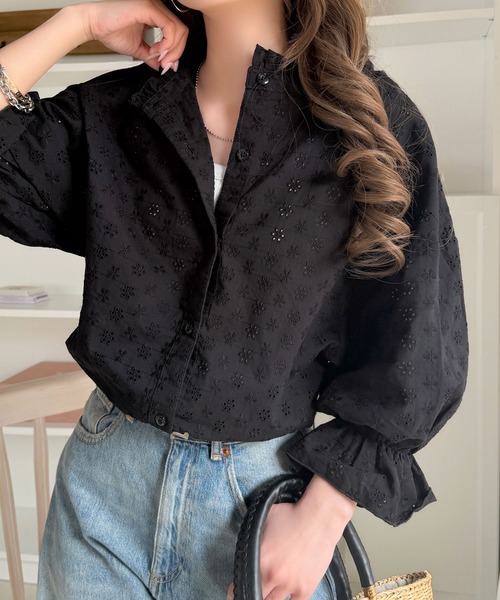 classicalelf（クラシカルエルフ）の「《予約受付中》大人が着るのはこれ。2way花柄刺繍ブラウス。（シャツ/ブラウス・レディース・ホワイト/ブラック/モカ・MEDIUM/LARGE/X-LARGE/SMALL）」の17枚目の写真