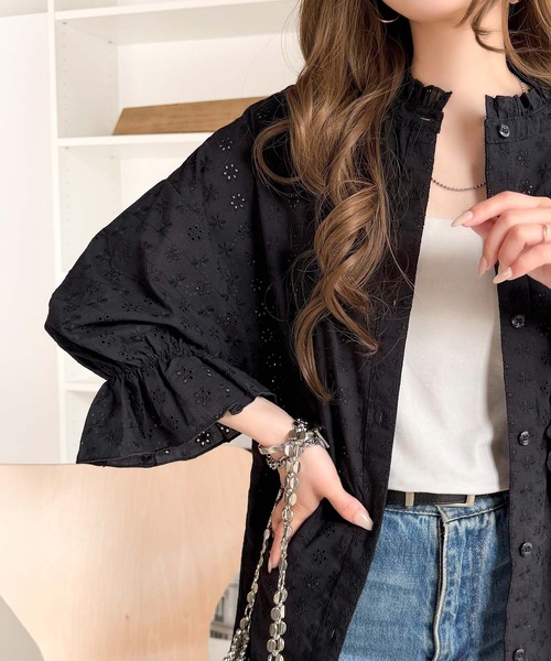 classicalelf(クラシカルエルフ)の「大人が着るのはこれ。2way花柄刺繍ブラウス。(シャツ/ブラウス・レディース・ホワイト/ブラック/モカ・MEDIUM/LARGE/X-LARGE/SMALL)」の18枚目の写真