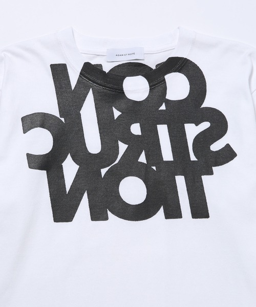 ADAM ET ROPE'(アダムエロペ)の「【TYPOGRAFFITI 4 ADAM ET ROPE'】CONSTRUCTION LST(Tシャツ/カットソー・メンズ・ホワイト/ブラック・L/M/XL)」の6枚目の写真