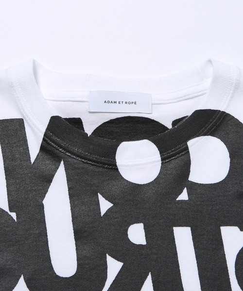 ADAM ET ROPE'(アダムエロペ)の「【TYPOGRAFFITI 4 ADAM ET ROPE'】CONSTRUCTION LST(Tシャツ/カットソー・メンズ・ホワイト/ブラック・L/M/XL)」の4枚目の写真