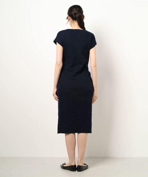 MEW'S REFINED CLOTHES（ミューズリファインドクローズ）の「バーアクセ付ニットワンピース（ワンピース・レディース・グレイッシュベージュ/ベージュ/ネイビー・MEDIUM）」の5枚目の写真