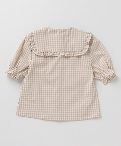 petit main(プティマイン)の「BIGカラーブラウス(シャツ/ブラウス・キッズ・ベージュ/ブラック・120cm/80cm/100cm/130cm/90cm/110cm)」の5枚目の写真