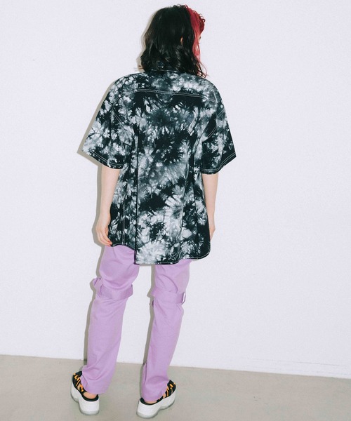 X-girl（エックスガール）の「FACE TWILL S/S SHIRT（シャツ/ブラウス・レディース・ブラック/ベージュ/グリーン/チャコール・S/M）」の13枚目の写真