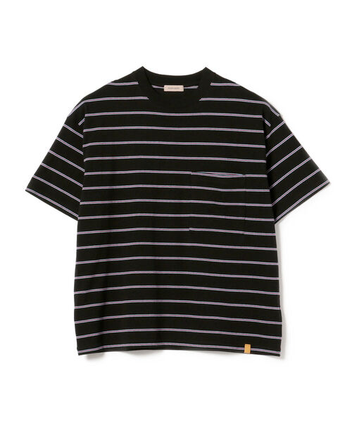 BEAMS LIGHTS（ビームスライツ）の「BEAMS LIGHTS / エクストラ ヘビーウェイト ボーダー ポケット Tシャツ（Tシャツ/カットソー・メンズ・ベージュ系その他/ホワイト系その他/ブラック系その他/グリーン系その他2/ブラック系その他4・L/S/M）」の4枚目の写真