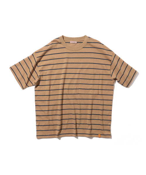 BEAMS LIGHTS（ビームスライツ）の「BEAMS LIGHTS / エクストラ ヘビーウェイト ボーダー ポケット Tシャツ（Tシャツ/カットソー・メンズ・ベージュ系その他/ホワイト系その他/ブラック系その他/グリーン系その他2/ブラック系その他4・L/S/M）」の16枚目の写真