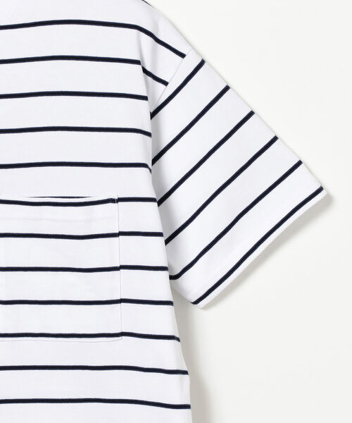 BEAMS LIGHTS（ビームスライツ）の「BEAMS LIGHTS / エクストラ ヘビーウェイト ボーダー ポケット Tシャツ（Tシャツ/カットソー・メンズ・ベージュ系その他/ホワイト系その他/ブラック系その他/グリーン系その他2/ブラック系その他4・L/S/M）」の20枚目の写真