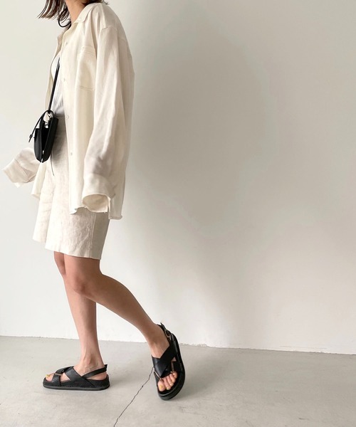 CANAL JEAN（キャナルジーン）の「from Lagoon(フロムラグーン) ゴムソールレザーストラップサンダル（サンダル・レディース・ブラック/ベージュ・38/39/36/37）」の7枚目の写真