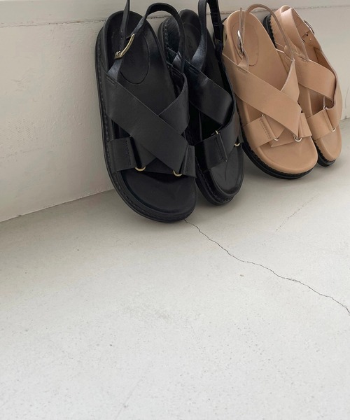 CANAL JEAN（キャナルジーン）の「from Lagoon(フロムラグーン) ゴムソールレザーストラップサンダル（サンダル・レディース・ブラック/ベージュ・38/39/36/37）」の10枚目の写真