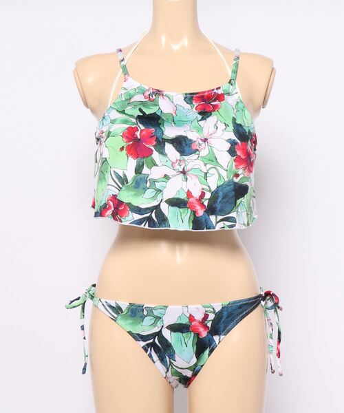Muselore ミューズロア キャミ付きボタニカルプリントビキニ3点セット