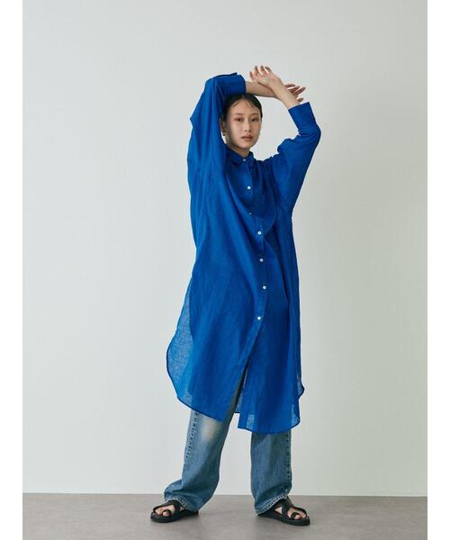 GARAGE OF GOOD CLOTHING(ガレージオブグッドクロージング)の「綿麻シャツワンピース*(ワンピース・レディース・ブラック/ピンク/ブラウン/ブルー・FREE)」の11枚目の写真