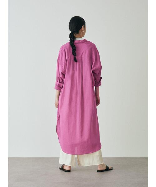 GARAGE OF GOOD CLOTHING(ガレージオブグッドクロージング)の「綿麻シャツワンピース*(ワンピース・レディース・ブラック/ピンク/ブラウン/ブルー・FREE)」の14枚目の写真