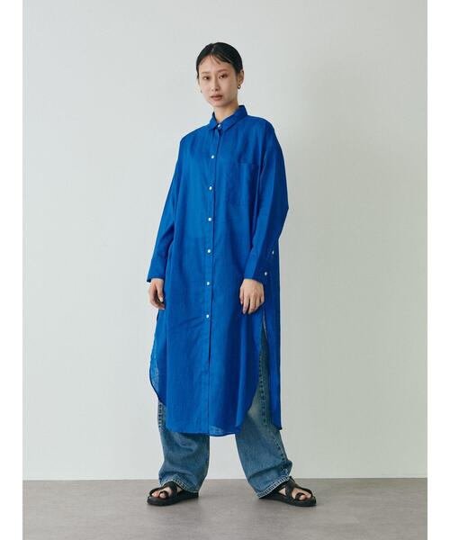 GARAGE OF GOOD CLOTHING(ガレージオブグッドクロージング)の「綿麻シャツワンピース*(ワンピース・レディース・ブラック/ピンク/ブラウン/ブルー・FREE)」の18枚目の写真