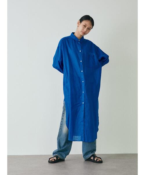 GARAGE OF GOOD CLOTHING(ガレージオブグッドクロージング)の「綿麻シャツワンピース*(ワンピース・レディース・ブラック/ピンク/ブラウン/ブルー・FREE)」の19枚目の写真