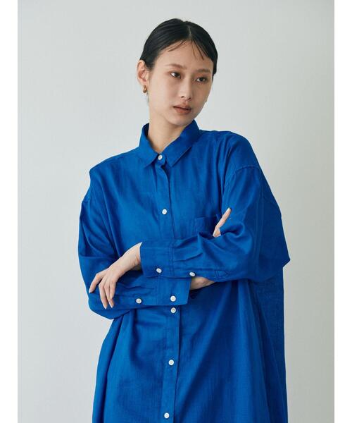 GARAGE OF GOOD CLOTHING(ガレージオブグッドクロージング)の「綿麻シャツワンピース*(ワンピース・レディース・ブラック/ピンク/ブラウン/ブルー・FREE)」の21枚目の写真