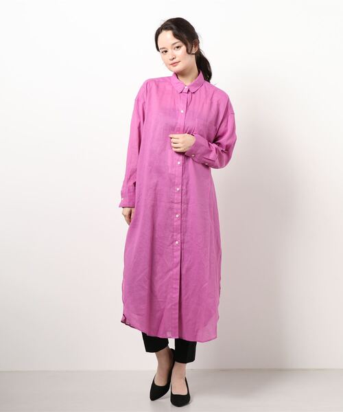 GARAGE OF GOOD CLOTHING(ガレージオブグッドクロージング)の「綿麻シャツワンピース*(ワンピース・レディース・ブラック/ピンク/ブラウン/ブルー・FREE)」の7枚目の写真