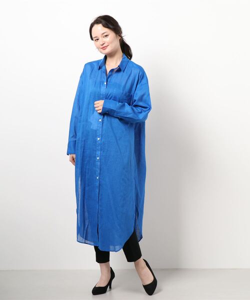 GARAGE OF GOOD CLOTHING(ガレージオブグッドクロージング)の「綿麻シャツワンピース*(ワンピース・レディース・ブラック/ピンク/ブラウン/ブルー・FREE)」の8枚目の写真