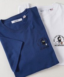 ワンポイント サガラ刺繍 ビッグシルエット 半袖Tシャツ/ USAコットン