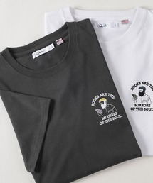 ワンポイント サガラ刺繍 ビッグシルエット 半袖Tシャツ/ USAコットン