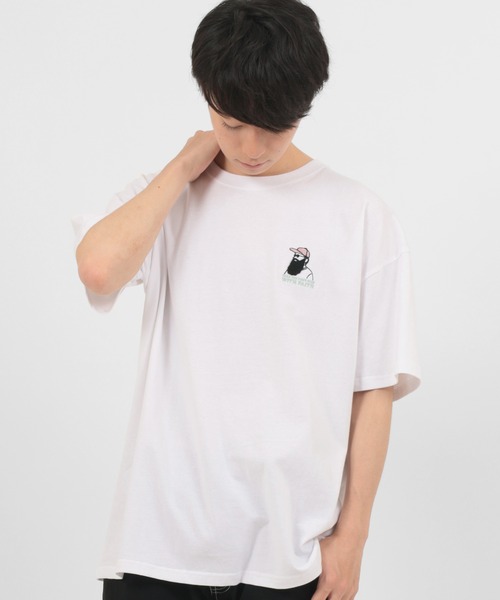 make a ray!(メイク ア レイ!)の「ワンポイント サガラ刺繍 ビッグシルエット 半袖Tシャツ/ USAコットン(Tシャツ/カットソー・メンズ・グリーン/ホワイト系その他3/ブルー/ホワイト系その他2/ブラック/ホワイト系その他/ホワイト/ミント・L/M)」の9枚目の写真