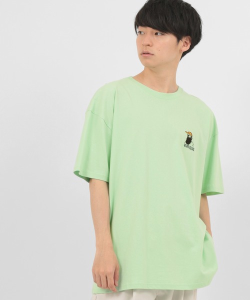 make a ray!(メイク ア レイ!)の「ワンポイント サガラ刺繍 ビッグシルエット 半袖Tシャツ/ USAコットン(Tシャツ/カットソー・メンズ・グリーン/ホワイト系その他3/ブルー/ホワイト系その他2/ブラック/ホワイト系その他/ホワイト/ミント・L/M)」の11枚目の写真