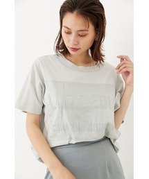 rienda | フォームプリントメッセージTシャツ(Tシャツ/カットソー)