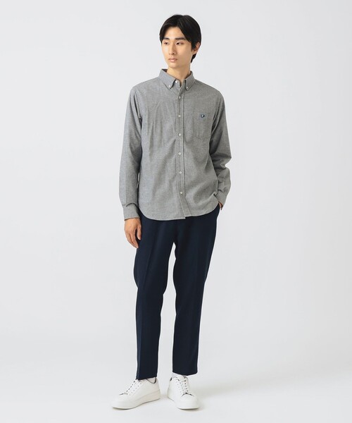 BEAMS HEART（ビームスハート）の「コーヒー刺繍 ボタンダウン ネルシャツ【ユニセックス】（シャツ/ブラウス・メンズ・ネイビー/グレー/その他/ライトグレー/インディゴブルー・MEDIUM/LARGE/SMALL/X-LARGE）」の12枚目の写真