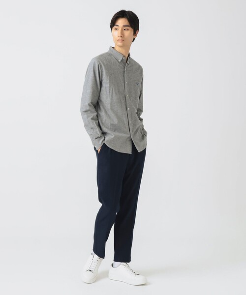 BEAMS HEART（ビームスハート）の「コーヒー刺繍 ボタンダウン ネルシャツ【ユニセックス】（シャツ/ブラウス・メンズ・ネイビー/グレー/その他/ライトグレー/インディゴブルー・MEDIUM/LARGE/SMALL/X-LARGE）」の13枚目の写真