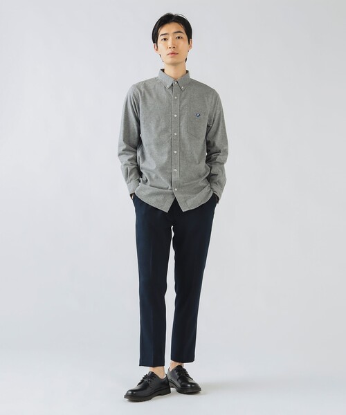 BEAMS HEART（ビームスハート）の「コーヒー刺繍 ボタンダウン ネルシャツ【ユニセックス】（シャツ/ブラウス・メンズ・ネイビー/グレー/その他/ライトグレー/インディゴブルー・MEDIUM/LARGE/SMALL/X-LARGE）」の14枚目の写真