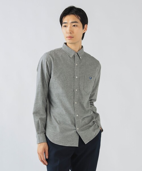 BEAMS HEART（ビームスハート）の「コーヒー刺繍 ボタンダウン ネルシャツ【ユニセックス】（シャツ/ブラウス・メンズ・ネイビー/グレー/その他/ライトグレー/インディゴブルー・MEDIUM/LARGE/SMALL/X-LARGE）」の15枚目の写真