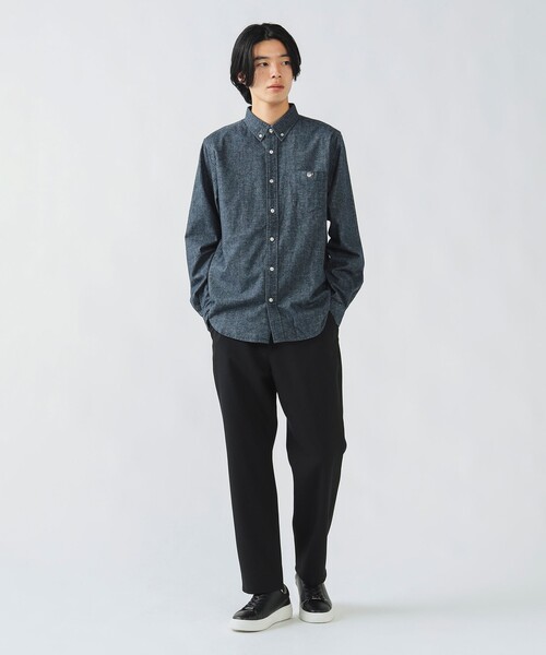 BEAMS HEART（ビームスハート）の「コーヒー刺繍 ボタンダウン ネルシャツ【ユニセックス】（シャツ/ブラウス・メンズ・ネイビー/グレー/その他/ライトグレー/インディゴブルー・MEDIUM/LARGE/SMALL/X-LARGE）」の17枚目の写真