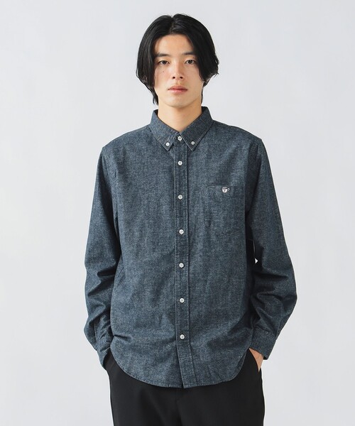 BEAMS HEART（ビームスハート）の「コーヒー刺繍 ボタンダウン ネルシャツ【ユニセックス】（シャツ/ブラウス・メンズ・ネイビー/グレー/その他/ライトグレー/インディゴブルー・MEDIUM/LARGE/SMALL/X-LARGE）」の18枚目の写真