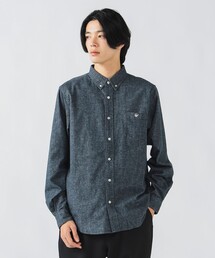 BEAMS HEART | コーヒー刺繍 ボタンダウン ネルシャツ【ユニセックス】(シャツ/ブラウス)