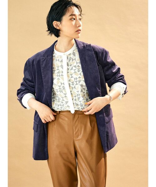 Ungrid（アングリッド）の「カラーコーデュロイジャケット（テーラードジャケット・レディース・キャメル/パープル/グリーン・FREE）」の13枚目の写真