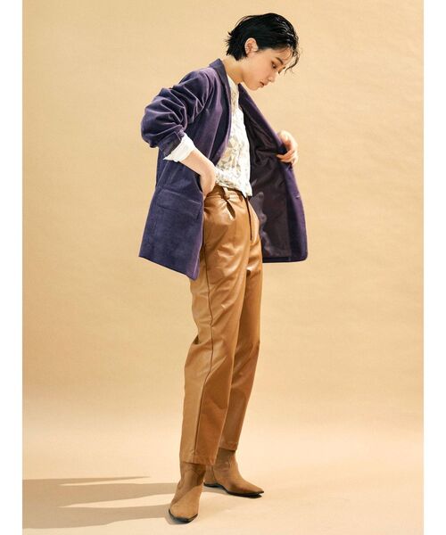 Ungrid（アングリッド）の「カラーコーデュロイジャケット（テーラードジャケット・レディース・キャメル/パープル/グリーン・FREE）」の5枚目の写真