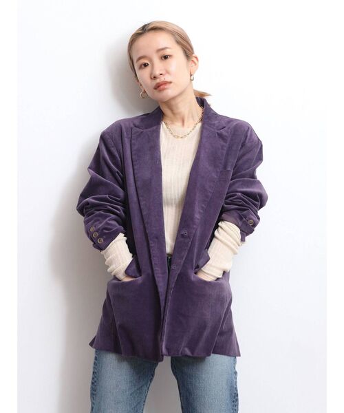 Ungrid（アングリッド）の「カラーコーデュロイジャケット（テーラードジャケット・レディース・キャメル/パープル/グリーン・FREE）」の19枚目の写真
