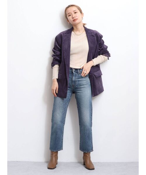 Ungrid（アングリッド）の「カラーコーデュロイジャケット（テーラードジャケット・レディース・キャメル/パープル/グリーン・FREE）」の6枚目の写真